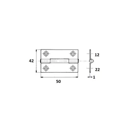 Krilna šarka 50 mm / Cink