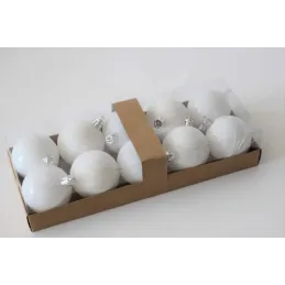 Set plastičnih božićnih kuglica 50 mm - 10 kom / Bijela