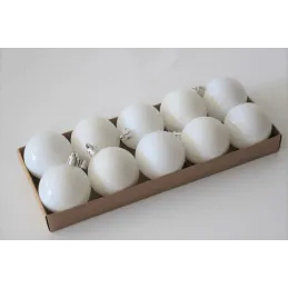 Set plastičnih božićnih kuglica 50 mm - 10 kom / Bijela