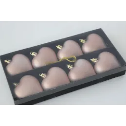 Set visećih ukrasa SRCE - 8 kom / Roza