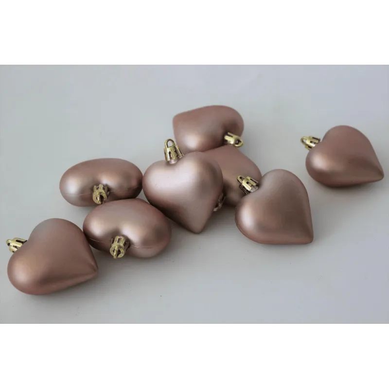 Set visećih ukrasa SRCE - 8 kom / Roza