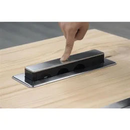 Izvlačiva električna utičnica OTIO DESK 3x230V + 2xUSB punjenje / Imitacija nehrđajućeg čelika