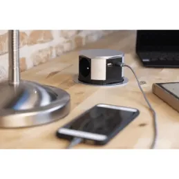 Izvlačna električna utičnica OTIO LIFT + USB / Aluminij