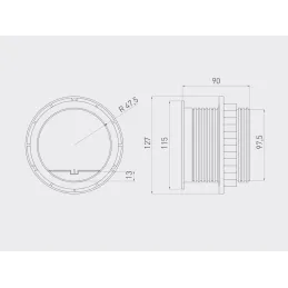 Interijerska utičnica za stol COPMACT 1x230V + USB punjenje / Aluminij