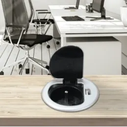 Interijerska utičnica za stol COPMACT 1x230V + USB punjenje / Aluminij