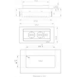 Električna podizna utičnica EVOline BackFlip FRENCH + 1x USB punjač / Imitacija nehrđajućeg čelika