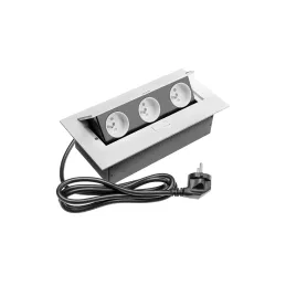 Preklopna električna utičnica GEMINO 3x230V / Bijela