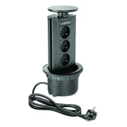 Pomična električna utičnica 3x230V crna