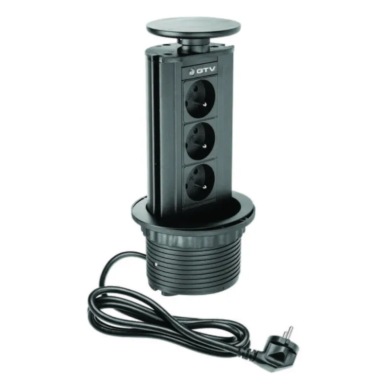 Pomična električna utičnica 3x230V crna