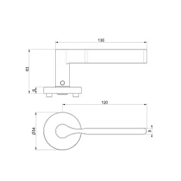 Rozetna kvaka BRIA / Crna mat