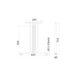 Noga stolnog konstrukcijskog DESK BAR TEMPO T 600 / siva
