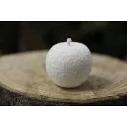 Set ukrasnih jabuka 70 mm - 6 kom / Bijela