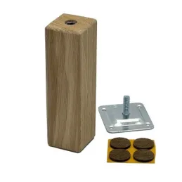 Drvena nožica za namještaj 45x45 AGOS / Lakirani hrast