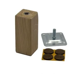 Drvena nožica za namještaj 45x45 AGOS / Lakirani hrast