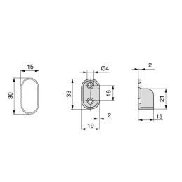 Set od 2 ovalne aluminijske vješalice sa držačima
