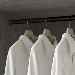 Set od 2 okrugle viseće šipke s nosačima / Tamnosmeđa