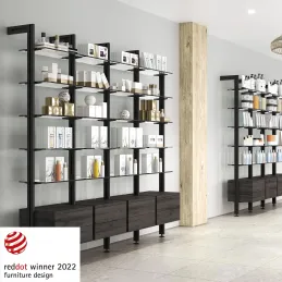 Modularni ormarni sustav ZERO 2115 mm - 2 stupa / Crna mat