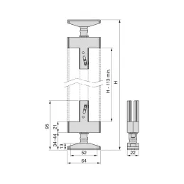 Modularni ormarni sustav ZERO 2115 mm - 3 stupa / Crna mat