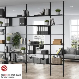 Set stropnih nosača za garderobni modularni sustav ZERO / Crna mat