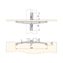 Set držača za staklenu policu za garderobni modularni sustav ZERO / Crna mat
