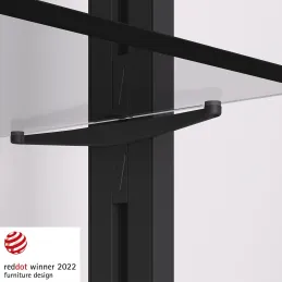 Set držača za staklenu policu za garderobni modularni sustav ZERO / Crna mat