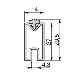 Vješalica štanglica 1m za garderobni modularni sustav ZERO / Crna mat