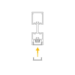 LED profil s difuzorom za garderobni modularni sustav ZERO / Crna mat