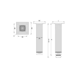 Noga za namještaj BRASIL / Bijela mat