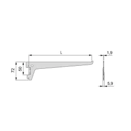Držač police za jednostavan profil JAGMET Drvo - staklo / Bijeli
