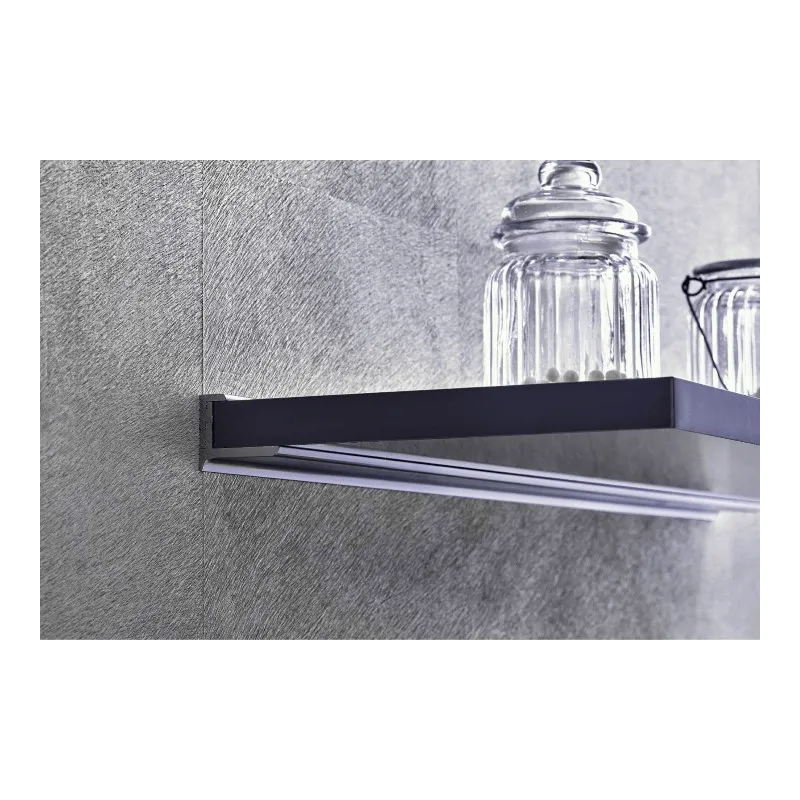 Aluminijski držač za drvenu policu / Crna mat