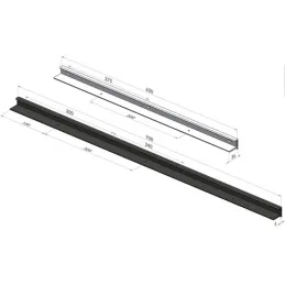 Aluminijski držač za drvenu policu / Crna mat