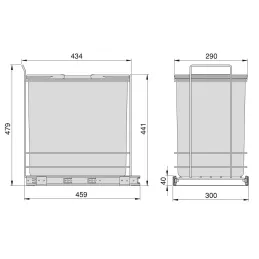 Izvlačna kanta za otpatke LIMITE 35L / Antracit