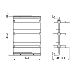 Izvlačna polica za cipele NEXUS s ublaživačem / Crna mat