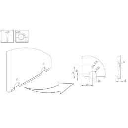 Set okova za dvostruka klizna vrata OMEGA B RAMA - 2m / Aluminij