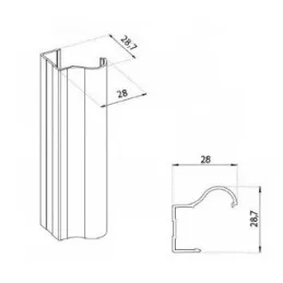 Set okova za dvostruka klizna vrata OMEGA B RAMA - 2m / Aluminij