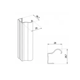 Ručka za klizna vrata OMEGA R-18 / Aluminij