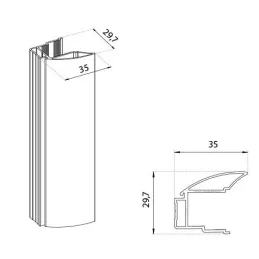 Ručka za klizna vrata MULTIOMEGA / Šampanj
