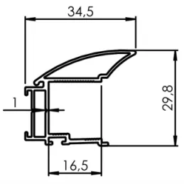 Ručka za klizna vrata MULTIOMEGA WIDE / Aluminij