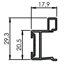 Ručka za klizna vrata MODERN WIDE / Aluminij