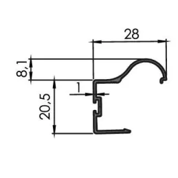 Ručka za klizna vrata OMEGA BRUSH / Šampanj