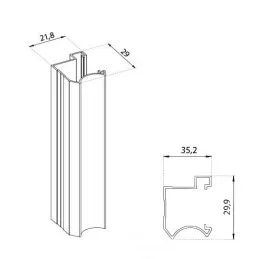 Ručka za klizna vrata DELTA / Aluminij