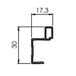 Ručka za klizna vrata MODERN 18 / Aluminij
