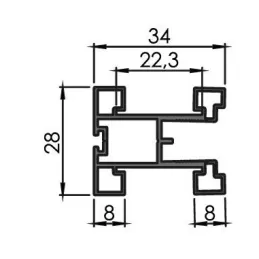 Obostrana ručka za klizna vrata TWIN / Aluminij
