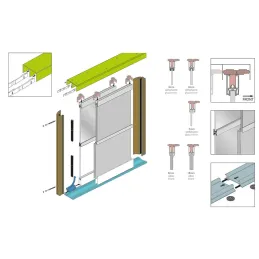 Ručka za klizna vrata TWIN MULTI / Šampanjac