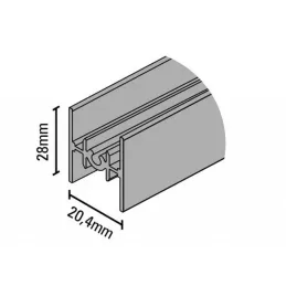 Spojna letvica RAMA staklo / Crna mat