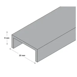 Završna letvica "C" 18 mm / Crna mat