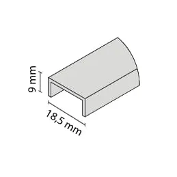 Završna letvica "C" 16 mm / Aluminij