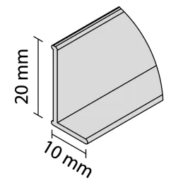 Završna letva "L" 10/20 - Aluminij