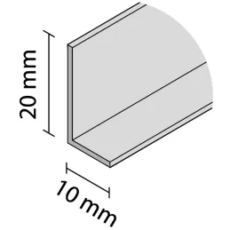 Završna letvica "L" glatka 10/20 - Aluminij