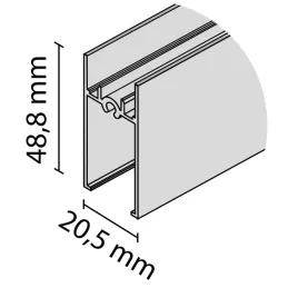 Gornji / donji vodoravni profil OKVIR - Aluminij